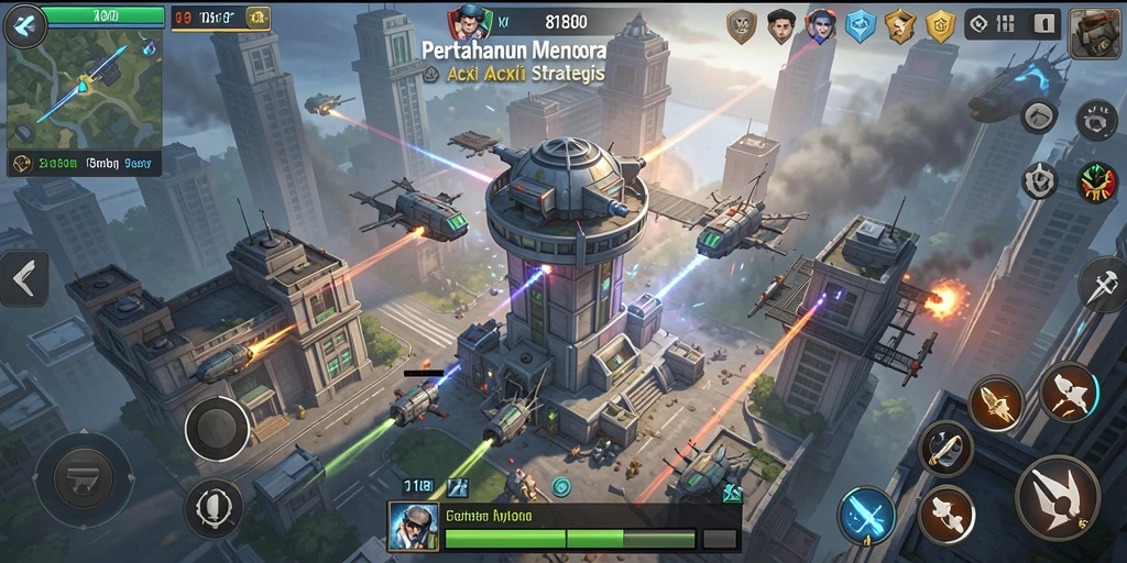 Tampilan menakjubkan gameplay Tower Defense di 8180 yang penuh aksi.
