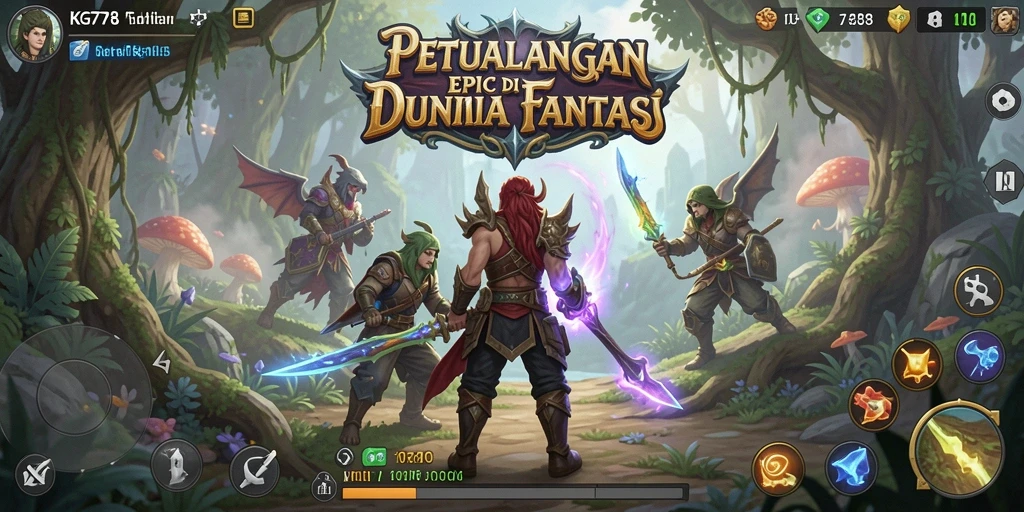 Tampilan gameplay menarik di dunia RPG yang luas.