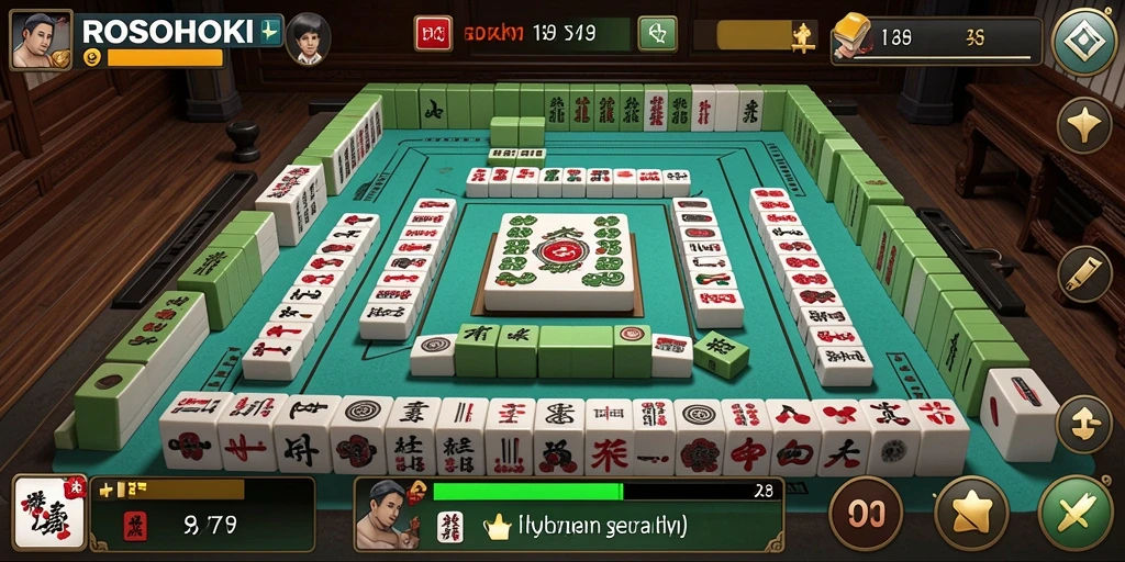 Skrinsut gameplay menarik dari game Mahjong ROSOHOKI.