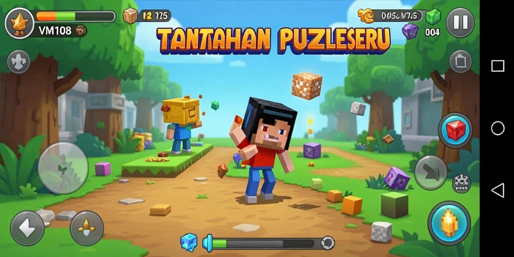 Screenshot gameplay VM108 menampilkan berbagai teka-teki yang menarik.